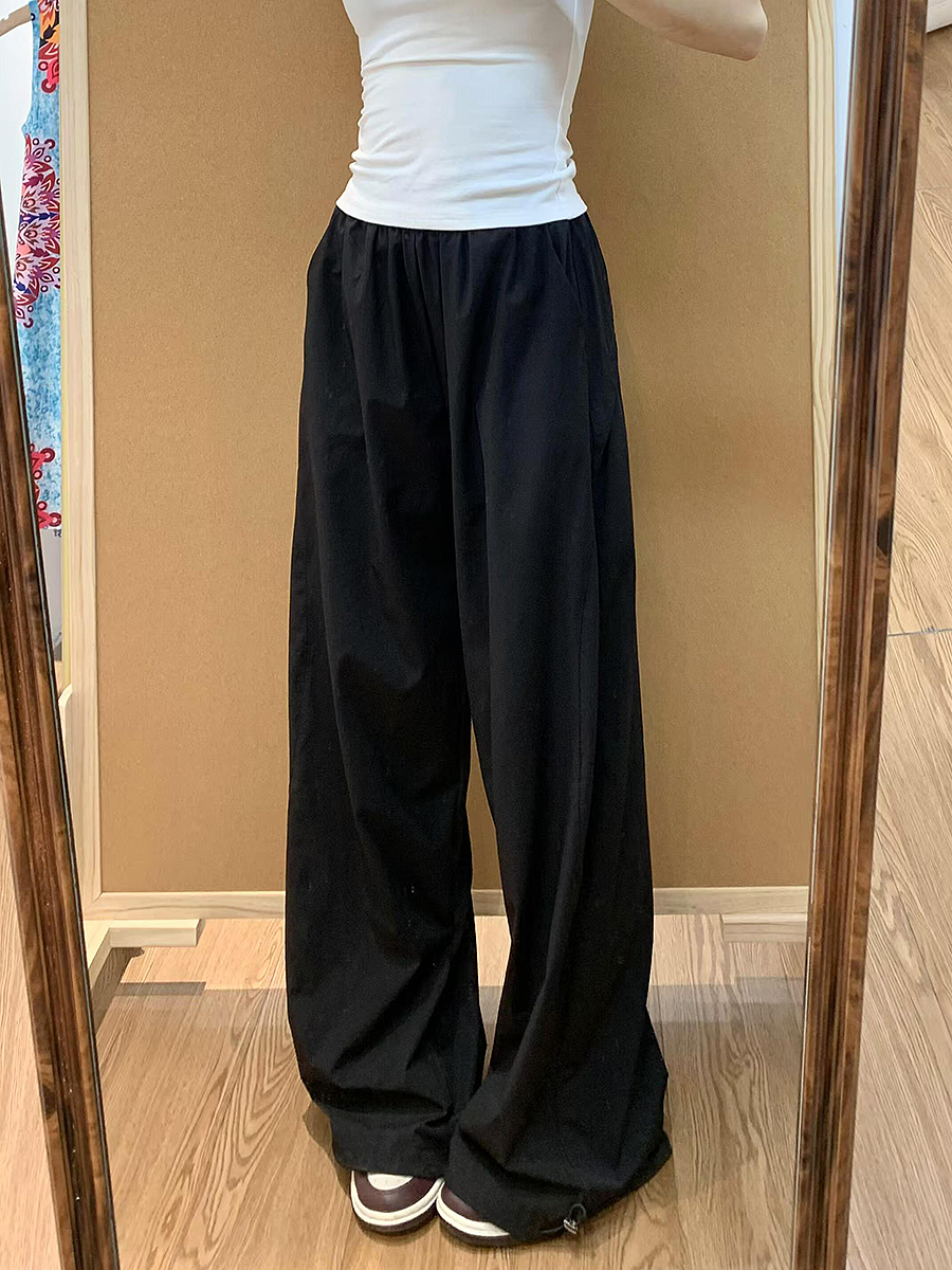 Vintage American-Style Wide-Leg Work Pants for Women - Thin, Loose Casual Summer Straight-Leg Sports Trousers Vintage American-Style Wide-Leg Work Pants for Women - Thin, Loose Casual Summer Straight-Leg Sports Trousers
