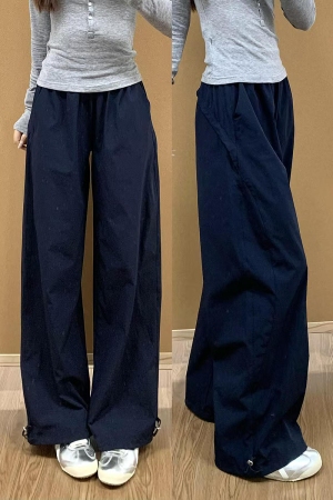 Vintage American-Style Wide-Leg Work Pants for Women - Thin, Loose Casual Summer Straight-Leg Sports Trousers