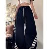Vintage American Wide-Leg Work Pants, Loose Fit Draping Casual Sports Pants, Trendy Curved Blade Design, 90s Inspired Style