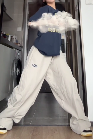 Vintage American Work Pants for Women - Loose Wide-Leg Hip Hop Jazz Dance Casual Sports Pants