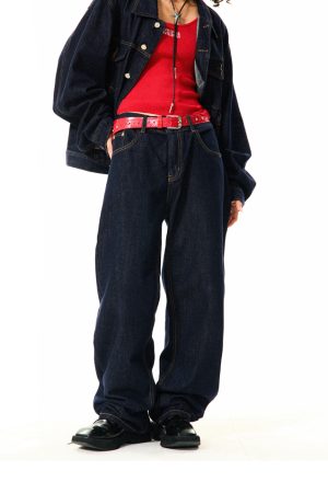 Vintage American Workwear Denim Jacket for Women - Versatile Blue Jean Jacket for Effortless 90s Y2K Style