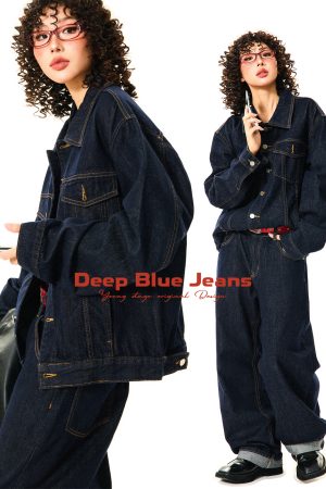 Vintage American Workwear Denim Jacket for Women - Versatile Blue Jean Jacket for Effortless 90s Y2K Style