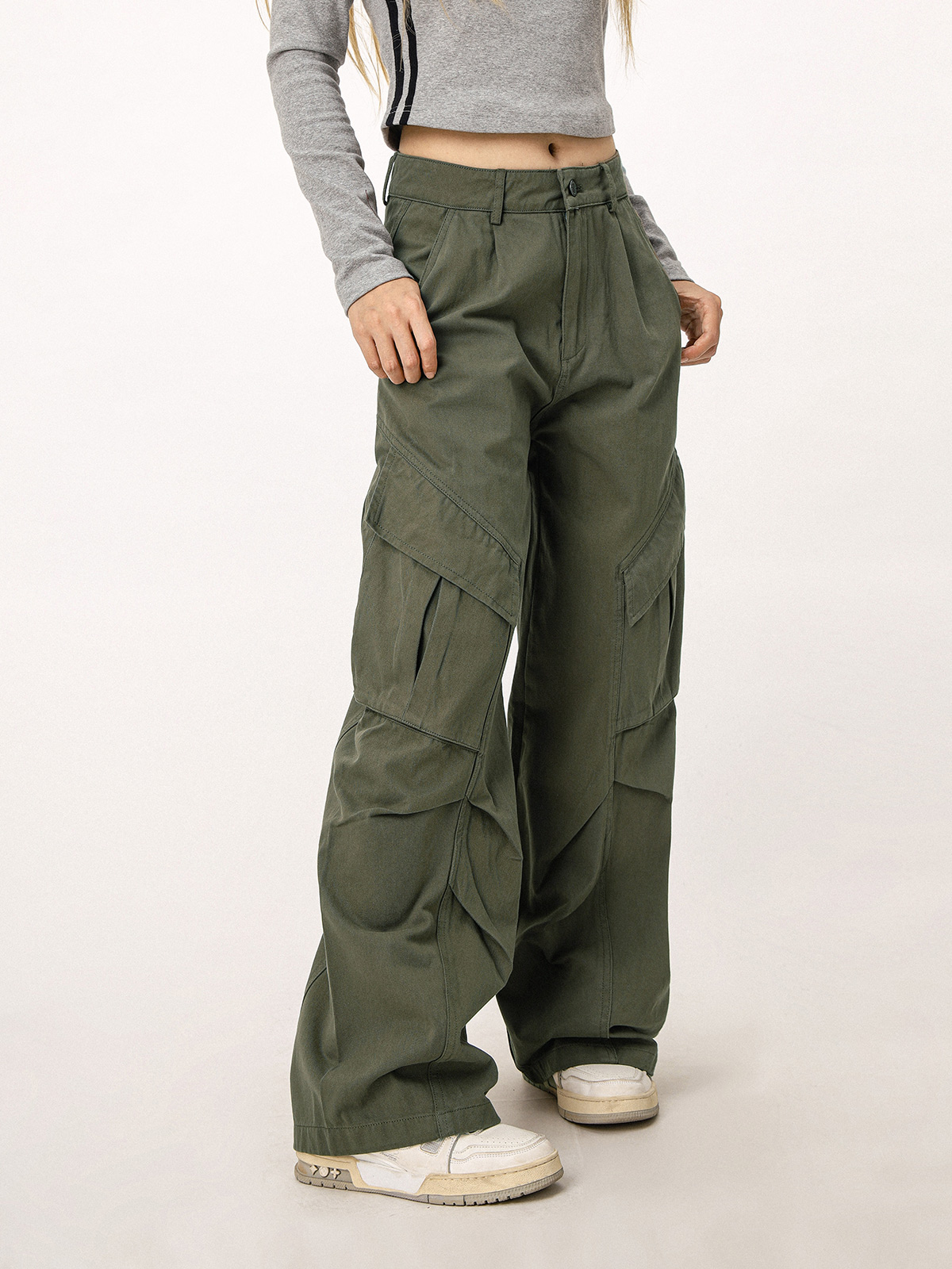 Vintage American Workwear Wide Leg Pants for Women - Casual Loose Straight Leg Trousers for Autumn Winter Fashion Vintage American Workwear Wide Leg Pants for Women - Casual Loose Straight Leg Trousers for Autumn Winter Fashion