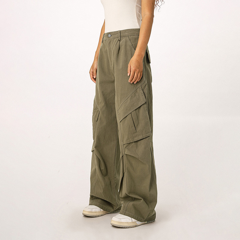 Vintage American Workwear Wide Leg Pants for Women - Casual Loose Straight Leg Trousers for Autumn Winter Fashion Vintage American Workwear Wide Leg Pants for Women - Casual Loose Straight Leg Trousers for Autumn Winter Fashion