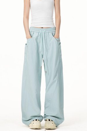 Vintage Army Green Cargo Pants for Women - 2025 Model, Loose Fit Curved Blade Design, Hip-Hop Street Style Casual Wear