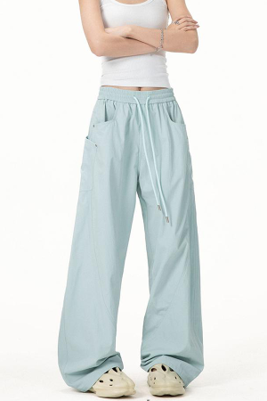 Vintage Army Green Cargo Pants for Women - 2025 Model, Loose Fit Curved Blade Design, Hip-Hop Street Style Casual Wear