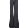 Vintage Ash Gray Low-Rise Flared Jeans - Washed 90s Style Denim for a Retro Look
