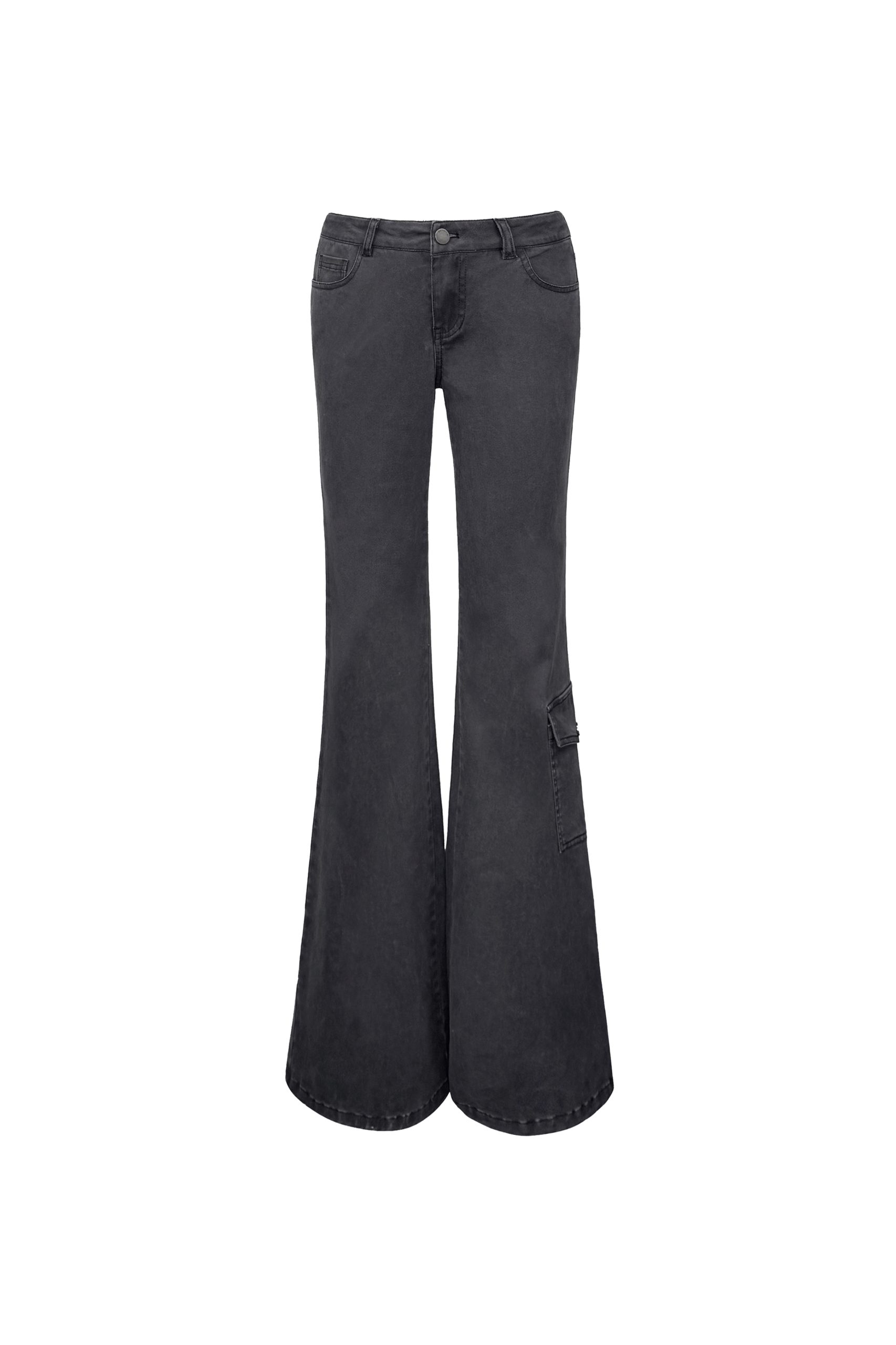 Vintage Ash Gray Low-Rise Flared Jeans - Washed 90s Style Denim for a Retro Look Vintage Ash Gray Low-Rise Flared Jeans - Washed 90s Style Denim for a Retro Look