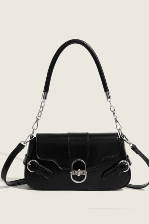 Vintage Baguette Underarm Bag with Lock Flap - 2024 New Style Commuter Shoulder Crossbody Bag for Women, Versatile Fashion Accessory