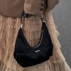 Vintage Black Crescent Tote Bag for Women - High-End Cloud Design Shoulder Bag, Chic Underarm Bag for 2023