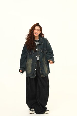 Vintage Blue Denim Jacket for Unisex - Retro American Street Style, Versatile Couple's Jacket, Trendy Spring Fashion