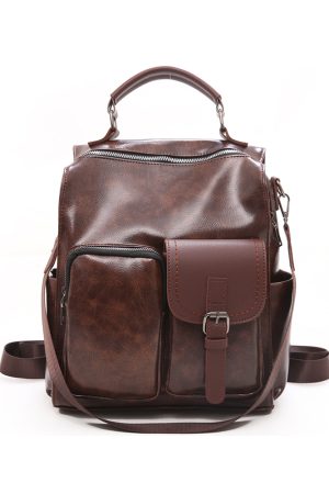 Vintage British Style Denim Soft Leather Backpack for Women, Multifunctional Large Capacity Book Bag, Ideal for Everyday Use