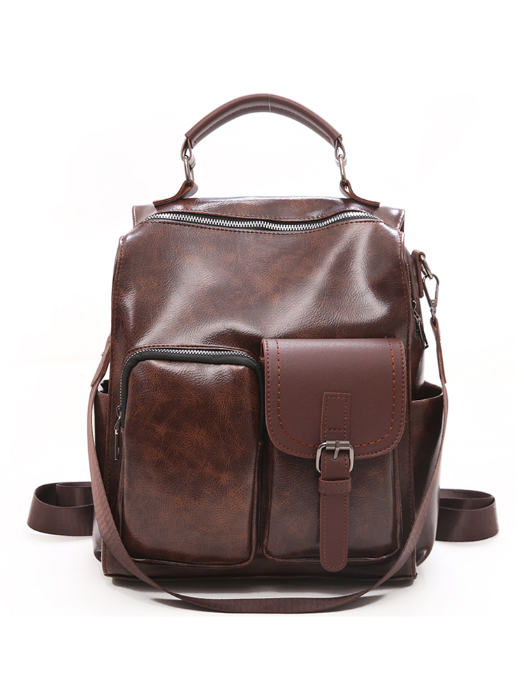 Vintage British Style Denim Soft Leather Backpack for Women, Multifunctional Large Capacity Book Bag, Ideal for Everyday Use Vintage British Style Denim Soft Leather Backpack for Women, Multifunctional Large Capacity Book Bag, Ideal for Everyday Use