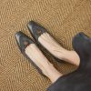 Vintage British Style Handmade Genuine Leather Flats for Women - 2025 Spring Collection, Elegant OL Commuting Footwear