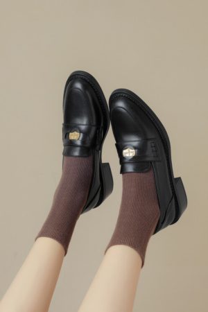 Vintage Brown Distressed Genuine Leather Slip-On Shoes for Women - Italian Style Corso Venezia Inspired Footwear