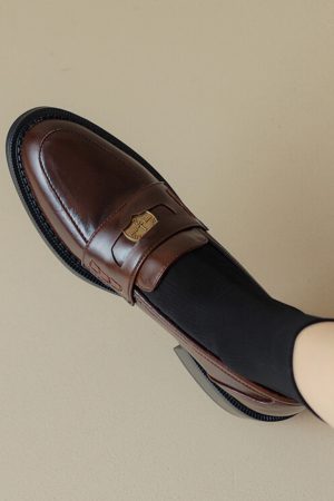 Vintage Brown Distressed Genuine Leather Slip-On Shoes for Women - Italian Style Corso Venezia Inspired Footwear