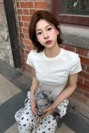 Vintage Casual Dog Print Wide-Leg Pants for Women - American Style Loose Straight Fit, Draping Effect, Versatile Summer Trousers