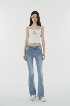 Vintage Cat Print Slim Fit T-Shirt Tank Top - Retro 90s Style, Casual Summer Wear, Trendy Y2K Fashion