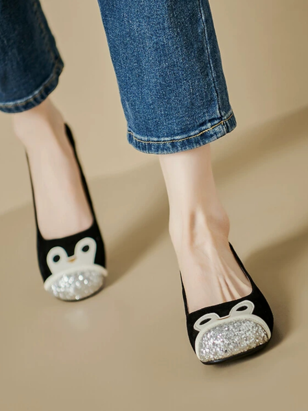 Vintage Color-Blocking Soft-Soled Loafers for Women - Cute Genuine Leather Flats in Italian Style