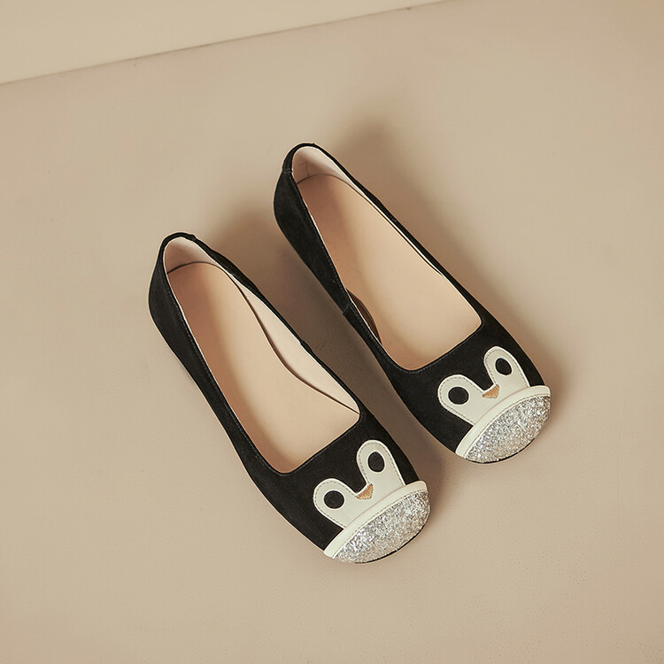 Vintage Color-Blocking Soft-Soled Loafers for Women - Cute Genuine Leather Flats in Italian Style