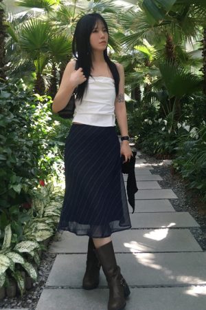 Vintage Diagonal Striped Mesh Mid-Length Skirt for Women, Slim Straight Retro Design, Low Waist Bow Detail, Y2K Style