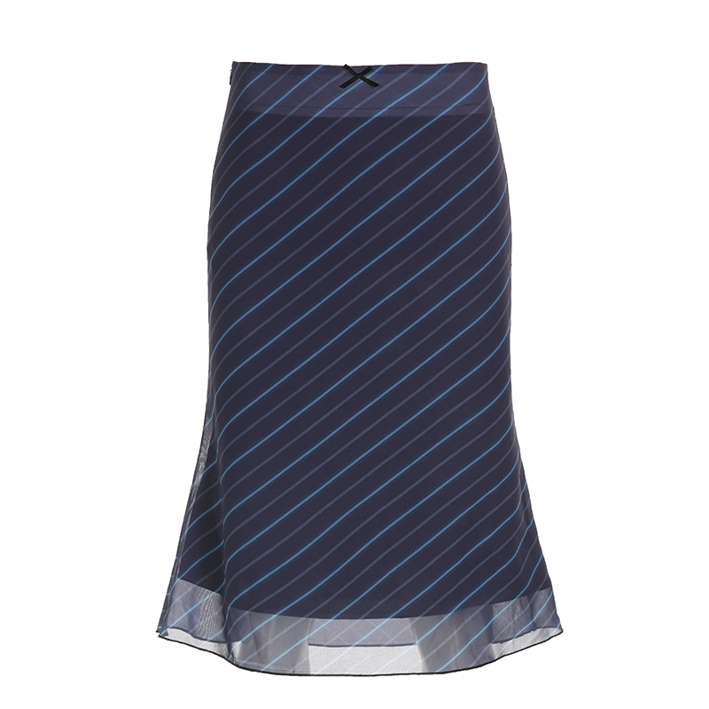Vintage Diagonal Striped Mesh Mid-Length Skirt for Women, Slim Straight Retro Design, Low Waist Bow Detail, Y2K Style Vintage Diagonal Striped Mesh Mid-Length Skirt for Women, Slim Straight Retro Design, Low Waist Bow Detail, Y2K Style