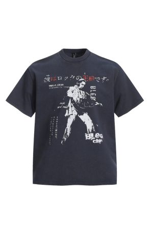 Vintage Distressed Short-Sleeve T-Shirt for Men & Women - Casual Hip-Hop Street Style Tee, Retro American Aesthetic