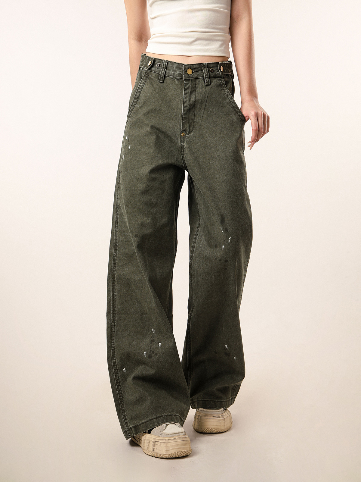 Vintage Distressed Straight Leg Work Pants for Women - Flared Casual Slim Fit Trousers for Men - Retro Beer Captain Style Vintage Distressed Straight Leg Work Pants for Women - Flared Casual Slim Fit Trousers for Men - Retro Beer Captain Style