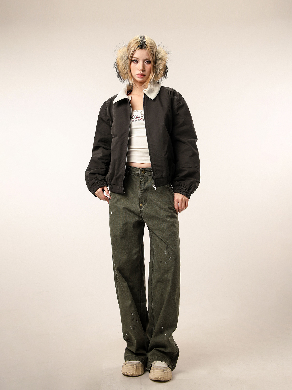 Vintage Distressed Straight Leg Work Pants for Women - Flared Casual Slim Fit Trousers for Men - Retro Beer Captain Style Vintage Distressed Straight Leg Work Pants for Women - Flared Casual Slim Fit Trousers for Men - Retro Beer Captain Style