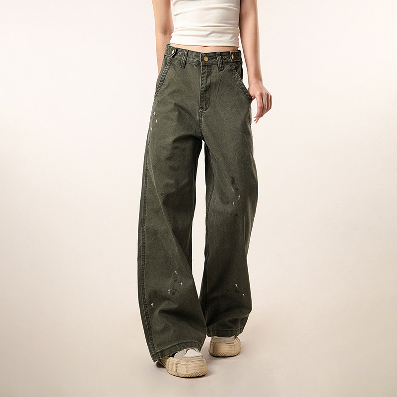 Vintage Distressed Straight Leg Work Pants for Women - Flared Casual Slim Fit Trousers for Men - Retro Beer Captain Style Vintage Distressed Straight Leg Work Pants for Women - Flared Casual Slim Fit Trousers for Men - Retro Beer Captain Style