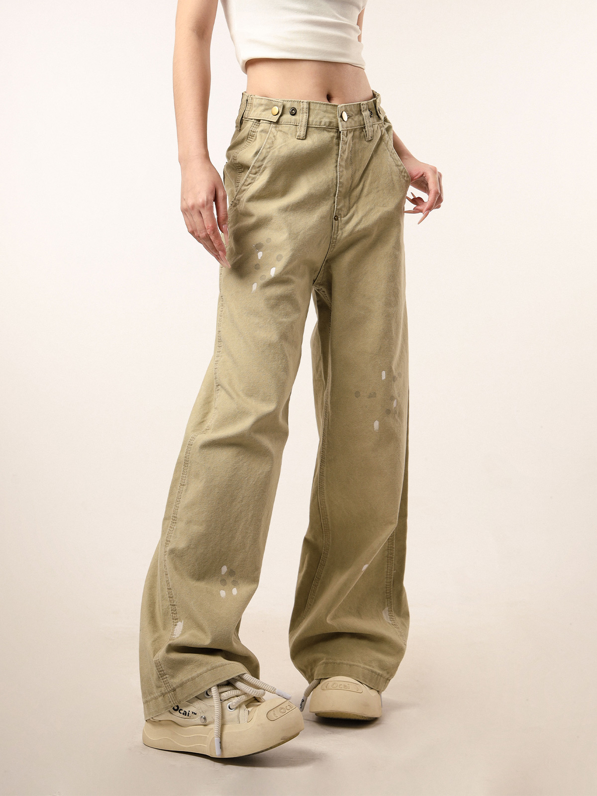 Vintage Distressed Straight Leg Work Pants for Women - Flared Casual Slim Fit Trousers for Men - Retro Beer Captain Style Vintage Distressed Straight Leg Work Pants for Women - Flared Casual Slim Fit Trousers for Men - Retro Beer Captain Style