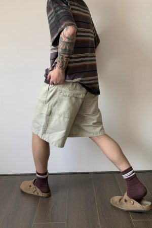 Vintage Distressed Work Shorts with Large Pockets for Men and Women - Summer High Street Casual Five-Point Versatile Style