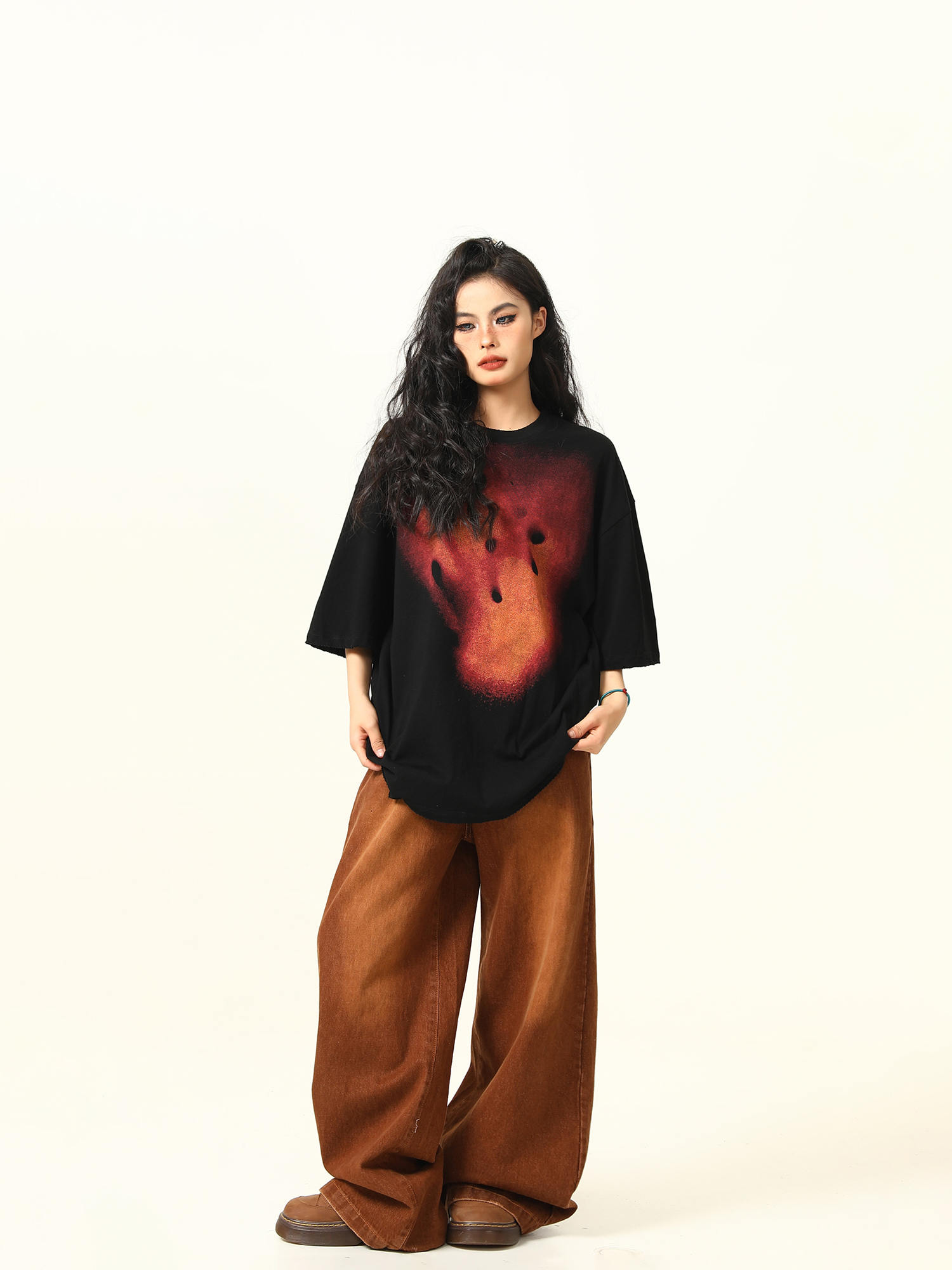 Vintage Fireworks Print Short Sleeve T-Shirt for Men and Women, Loose Fit Unisex Top, Retro American Style Vintage Fireworks Print Short Sleeve T-Shirt for Men and Women, Loose Fit Unisex Top, Retro American Style