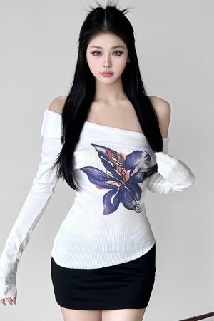 Vintage Floral Print Half-Length Skirt - Women's Low-Waist Straight Fishtail Skirt in Chinese Style, Perfect for Y2K and Retro Looks