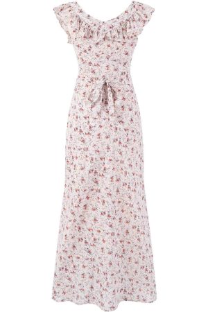 Vintage Floral Ruffle Tea Dress for Women - 2025 Summer Vacation Style, French Design, Perfect for 90s and Y2K Fashion Lovers