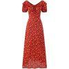 Vintage Floral Waist-Tied V-Neck Puff Sleeve Dress for Women - Long Skirt, 90s Inspired, French Style