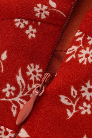 Vintage Floral Waist-Tied V-Neck Puff Sleeve Dress for Women - Long Skirt, 90s Inspired, French Style