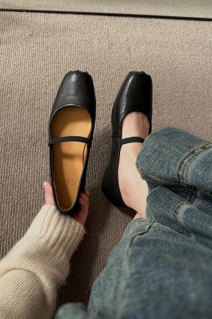 Vintage French Ballet Flats for Women - Handmade Washable Horse Leather Shoes, 2025 Style, Chic Comfort