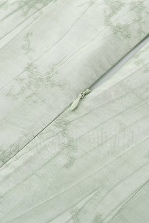 Vintage French Jacquard Square Neck Asymmetrical Long Dress for Women - Elegant Summer Fashion 2025