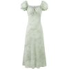 Vintage French Jacquard Square Neck Asymmetrical Long Dress for Women - Elegant Summer Fashion 2025