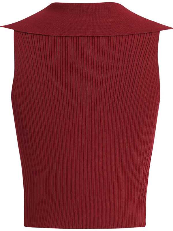 Vintage French Knitted V-Neck Red Sleeveless Halter Top - 2025 Early Spring Korean Style Women's Fashion Vintage French Knitted V-Neck Red Sleeveless Halter Top - 2025 Early Spring Korean Style Women's Fashion