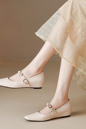 Vintage French One-Strap Square-Toe Flat Mary Jane Shoes for Women - Italian Style, Chic and Timeless Fashion Footwear