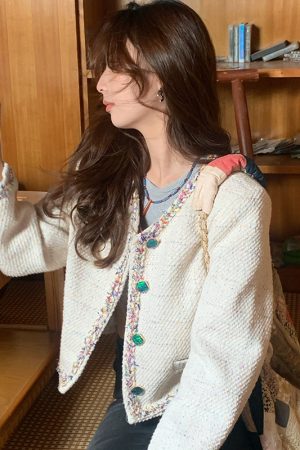 Vintage French Retro Suit Women's Spring Autumn Jacket and Skirt Two-Piece Set - Chic 90s Inspired Fashion