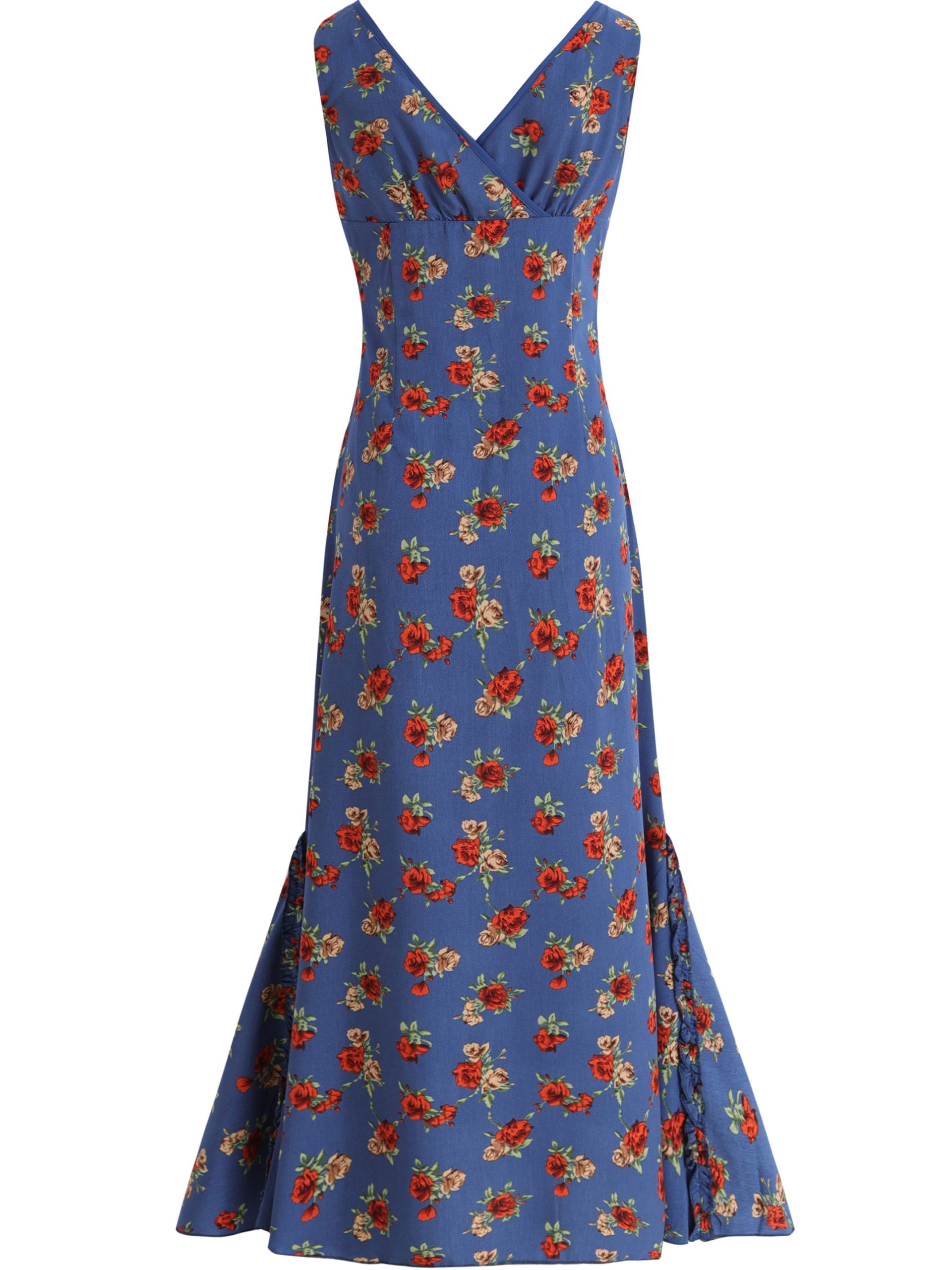 Vintage French-Style V-Neck Floral Dress for Women - Age-Reducing Blue Summer Dress, 2025 Collection Vintage French-Style V-Neck Floral Dress for Women - Age-Reducing Blue Summer Dress, 2025 Collection