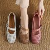 Vintage Genuine Leather Perforated Hollow-Out Single Strap Shoes for Women - Commuter Style, Italian Inspired, Trendy & Chic