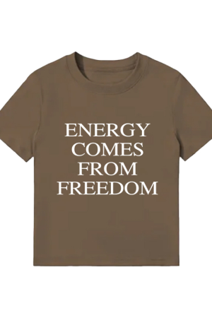 Vintage Green Letter Print Shoulder T-Shirt for Women, Slim Fit Short Sleeve Top, Trendy Summer Style