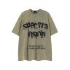 Vintage High Street Loose Short-Sleeve T-Shirt with Wild Skeleton Shadow Print, Niche Design for Trendy Fashion Lovers