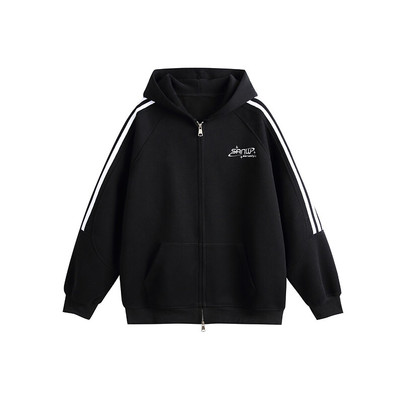 Vintage-Inspired Hooded Cardigan Sweatshirt for Couples - Unisex Loose Fit Zipper Jacket in Nostalgic Sports Style for Back to School Vintage-Inspired Hooded Cardigan Sweatshirt for Couples - Unisex Loose Fit Zipper Jacket in Nostalgic Sports Style for Back to School