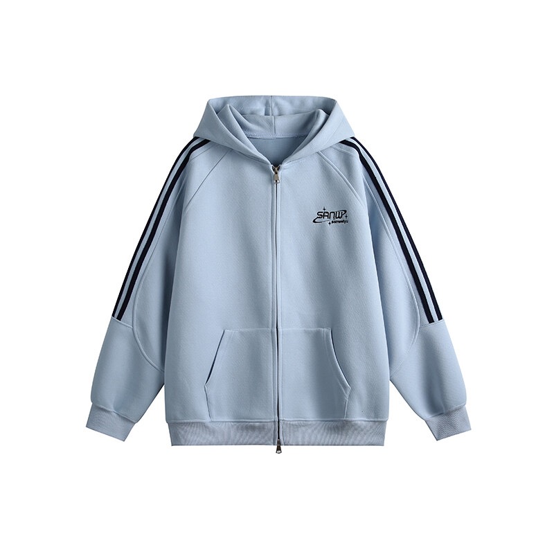 Vintage-Inspired Hooded Cardigan Sweatshirt for Couples - Unisex Loose Fit Zipper Jacket in Nostalgic Sports Style for Back to School Vintage-Inspired Hooded Cardigan Sweatshirt for Couples - Unisex Loose Fit Zipper Jacket in Nostalgic Sports Style for Back to School