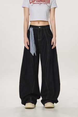 Vintage-Inspired Loose Flared Denim Pants for Men and Women - Trendy Straight Leg Wide-Leg Design, 90s Style